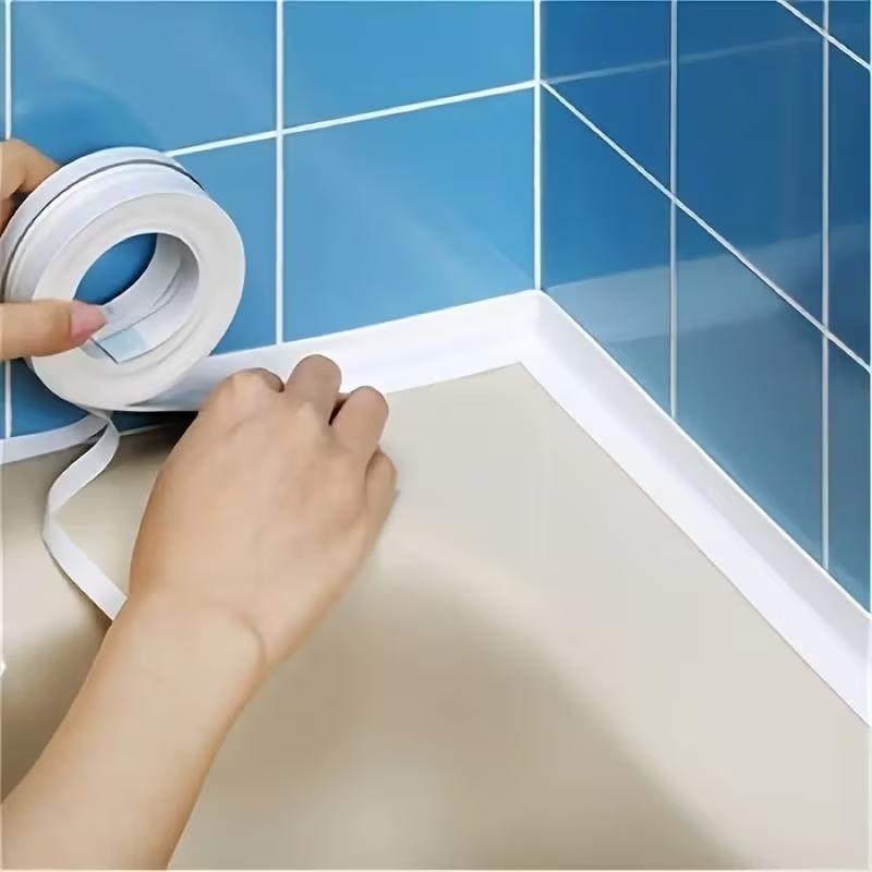 Self-Adhesive Waterproof Sealing Tape Flexible PVC Gap Sealer Strip for Kitchen Countertop Bathroom Sink & Toilet