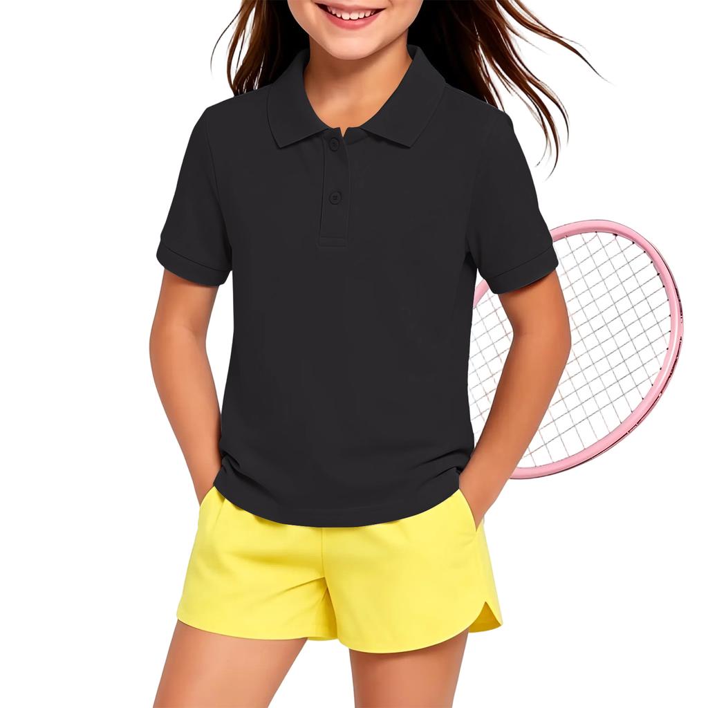 Kids Quick Dry Shirt with Collar for School Class Uniform and Everyday Wear
