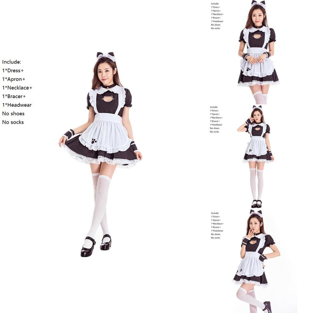 Enchanting Women's Costume Cosplay Lolita Cat Maid Dress With Lace Detail For Parties