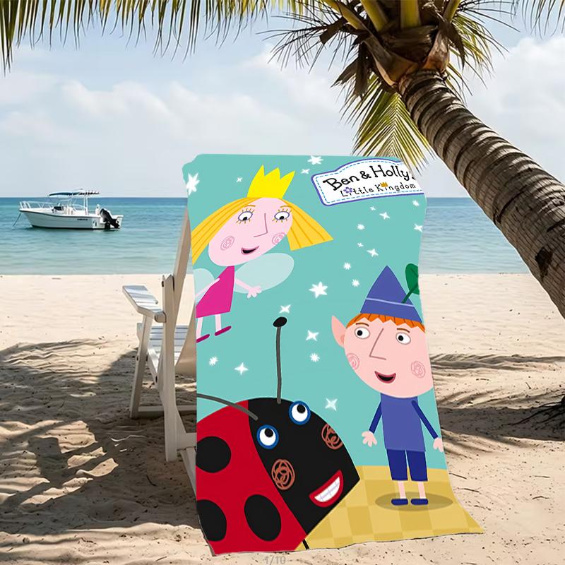 Serviette de plage motif Le Petit Royaume de Ben et Holly - douce, absorbante, lavable en machine Légère et moderne, pour la natation, Essentiels de voyage