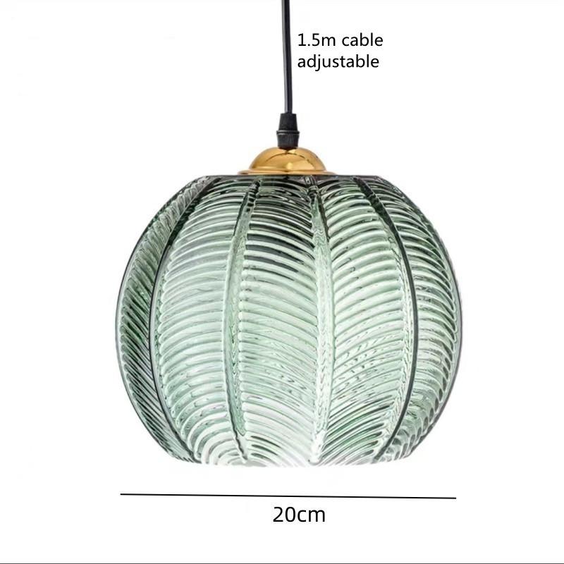 Nordic Glass Hanging Lamps Modern Green Glass Pendant Light AC96-260V E27 Glass Chandelier Ceiling Light for Bedroom Dining Room