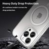For iPhone 15 Pro Max Translucent Case Magnetic Phone Cover Compatible with MagSafe