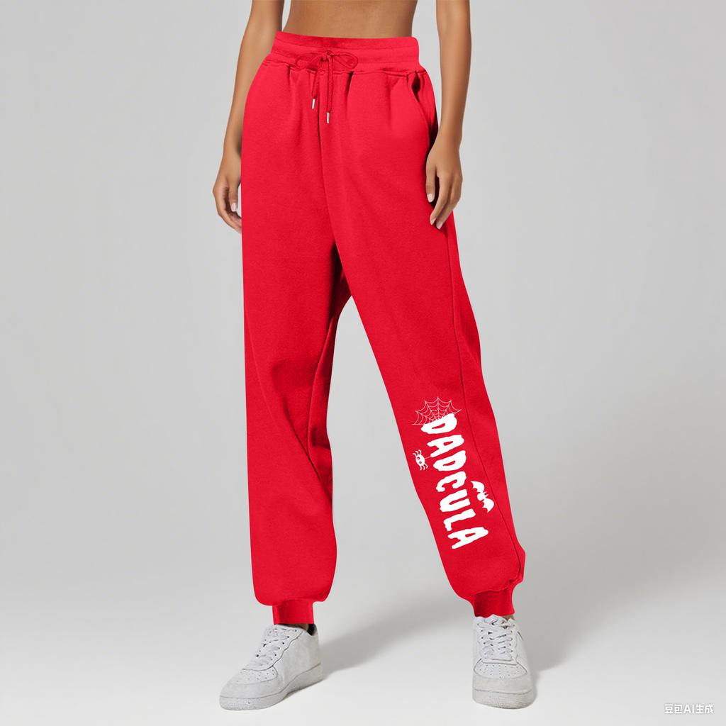 Ladies' Printed Unisex Casual Pocket Drawstring  Pants