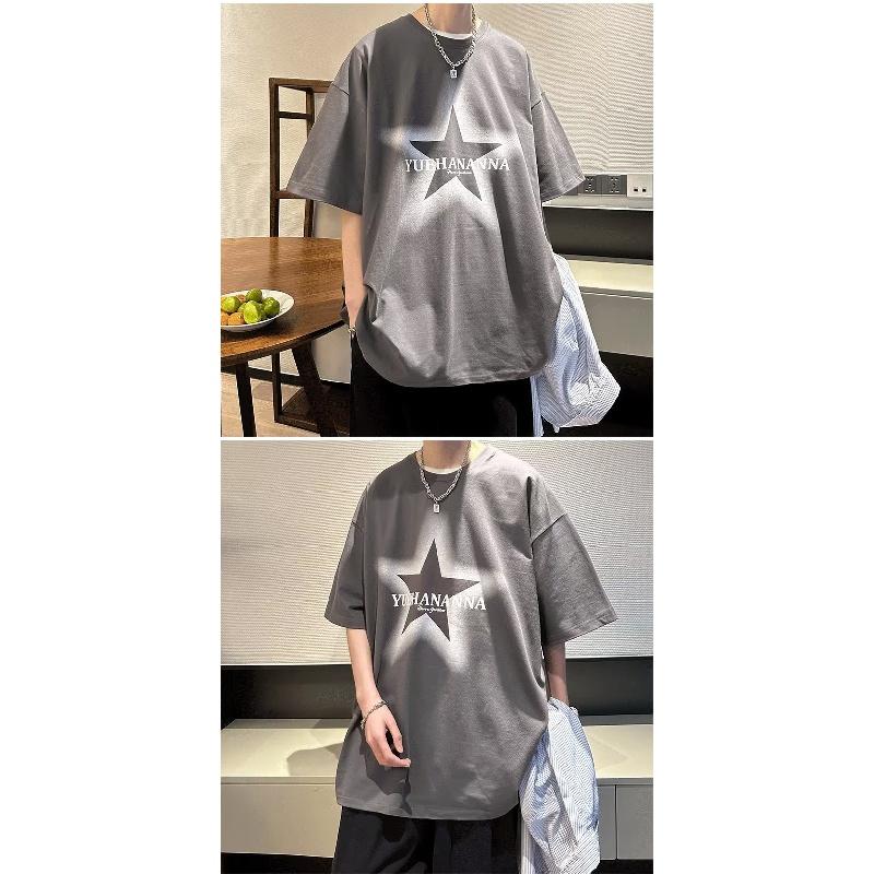 Pánská trička s krátkým rukávem Pánská grafika Volný top s kulatým výstřihem Trendy retro trička pro muže Tričko velkých velikostí Nové letní oversize