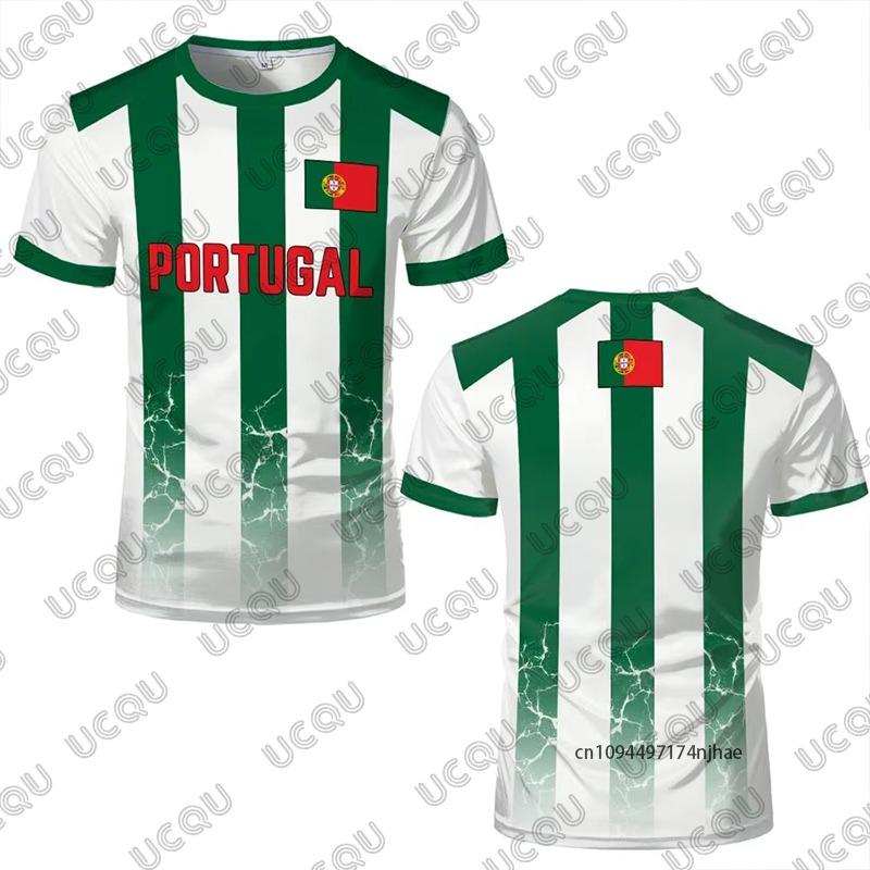 

Summer New Portugal Flag Print Football Jersey For Men Women T-Shirt Outdoor Breathable Sports O-neck Tees Casual Kids Tops 6XL