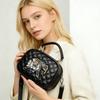 Women's Small Embroidered Elephant Crossbody Bag - Quilted Leather Handbag with Beaded Detailing for Daily & Party Use