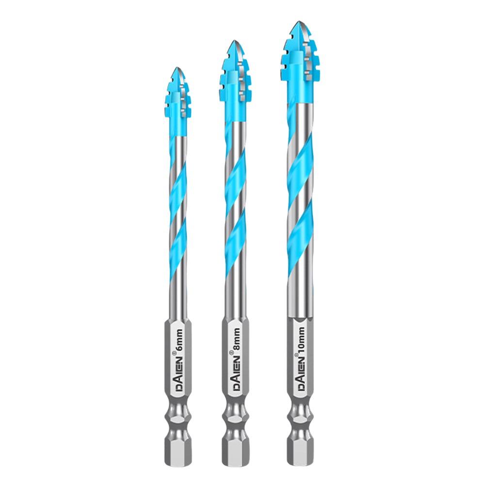 Four-Edged Eccentric Drill Bit Serrated High Hardness Concrete Drill Bit Set Skewed Head Tile Drill Bit Drilling Tool