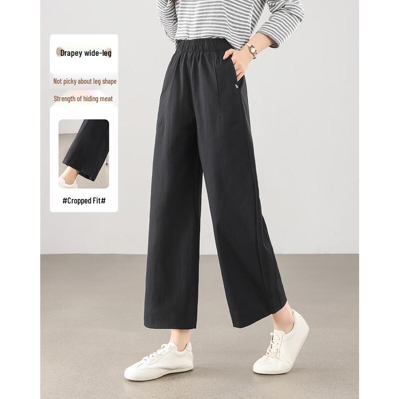 

TERRE BLEUE Women s Casual High-Waist Cropped Straight-Leg Pants XL