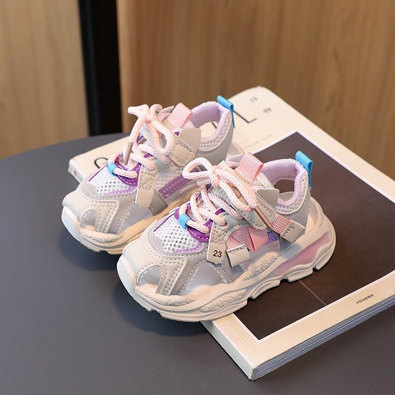 Kids Breathable Mesh Sandal Sneakers Boys Girls Outdoor Soft Sole Toddler Shoes With Hook Loop Closure