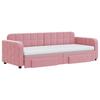 Pull Out Daybed with Drawers Pink 80x200 Cm Velvet
