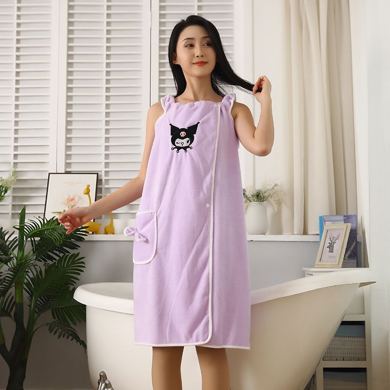 Female Coral Velvet Bath Towel Skirt New Style Quick Drying Bath Skirt Long Size Enlarged