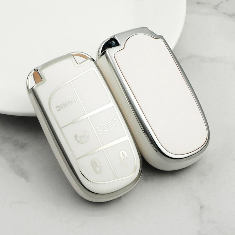 5 Buttons Tpu Smart Auto Key Fob Case Cover For Jeep Cherokee Wrangler Compass Renegade Grand Patriot Grand Keychain
