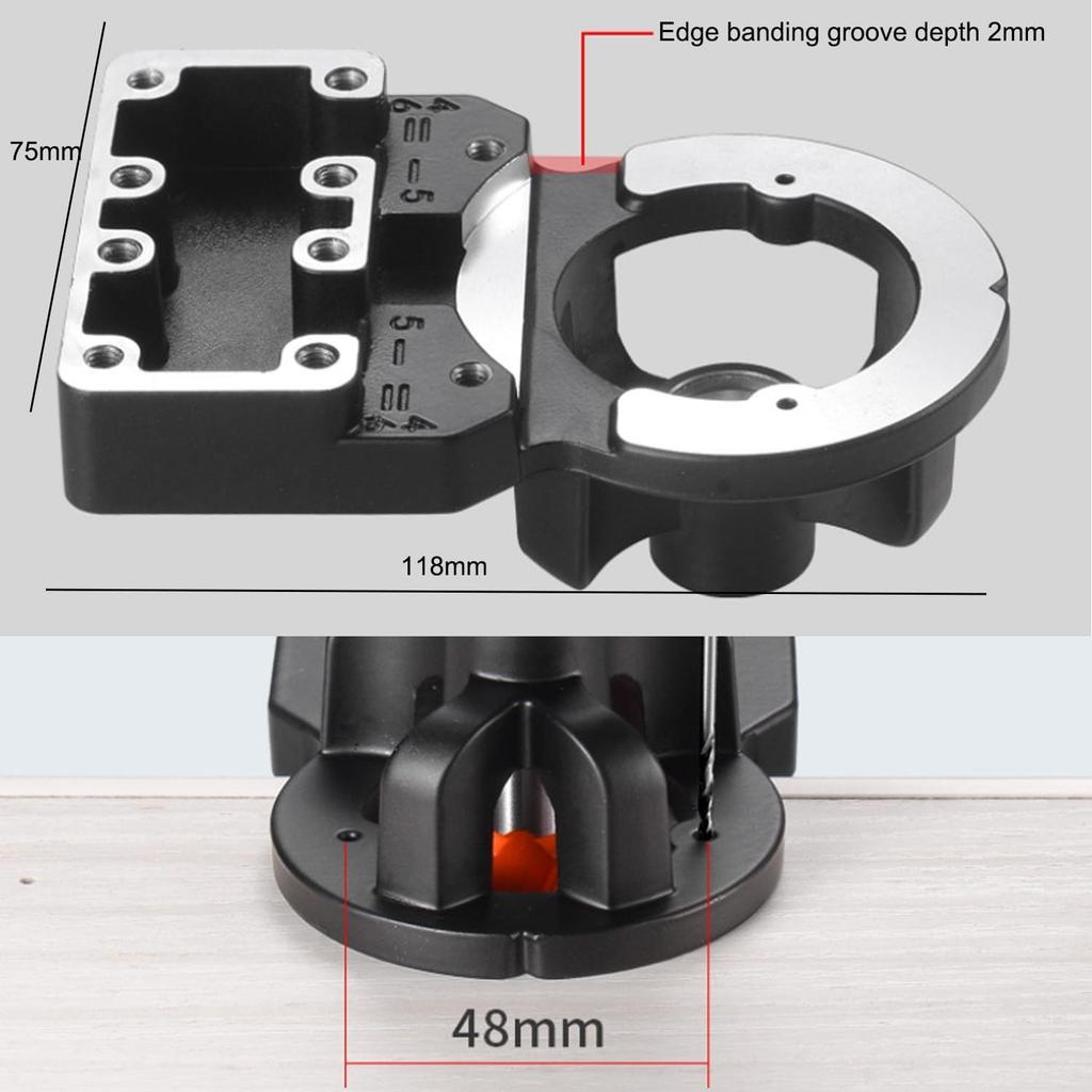 35mm Concealed Hinge Jig,Cabinet Door Hinge Mounting Jig Metal Cabinet Hinge Jig Drill Guide with 2 Retaining Clips
