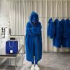 Winter Long Oversized Warm Thick Blue White Fluffy Faux Fur Coat Women with Hood Loose Casual Korean Style Fashion