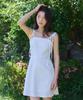 Adowl Dot Jacquard Ribon Mini Dress - White
