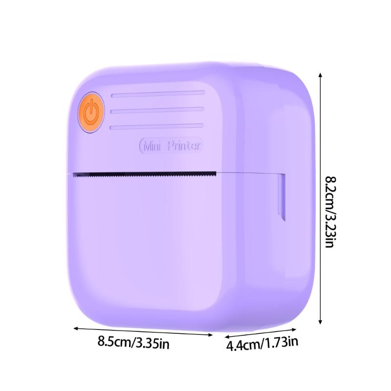 Mini Thermals Label Maker For Children Cordless Bluetooth-compatible Printing 200DPI Resolution Safe 45 Degree Tear Line Rechargeable Type C