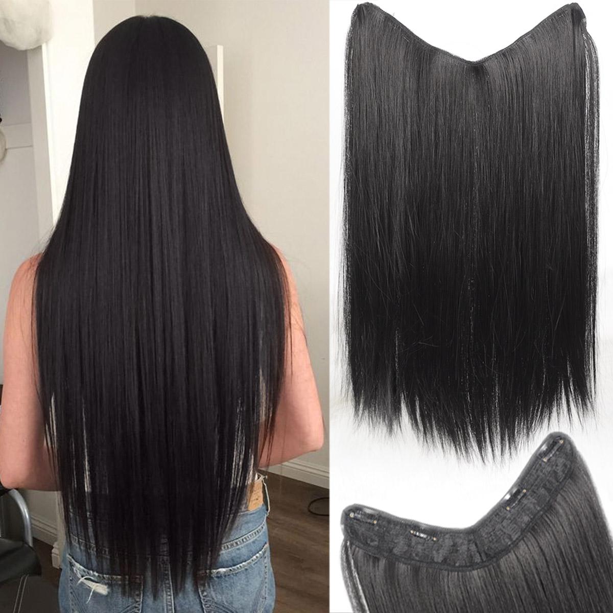 

Синтетические 4 клипсы для наращивания волос V-образная длинная прямая прическа шиньон черный коричневый блондин 40/50/60 см натуральные искусственные волосы для женщин 20inch