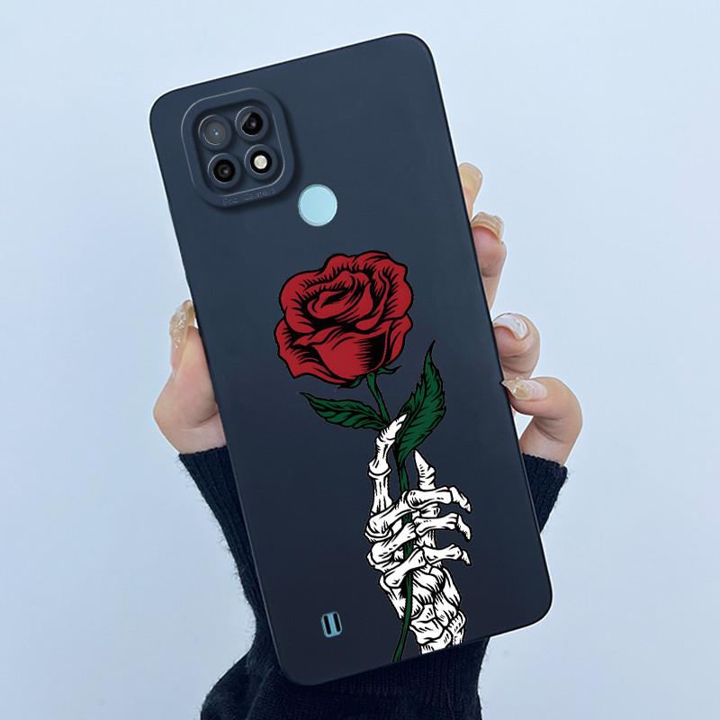For Realme C21 RMX3201 / C21Y RMX3261 RMX3263 C25Y Phone Case Coque Soft Silicone Sweet Painted Girls Lovely Printed Back Cover