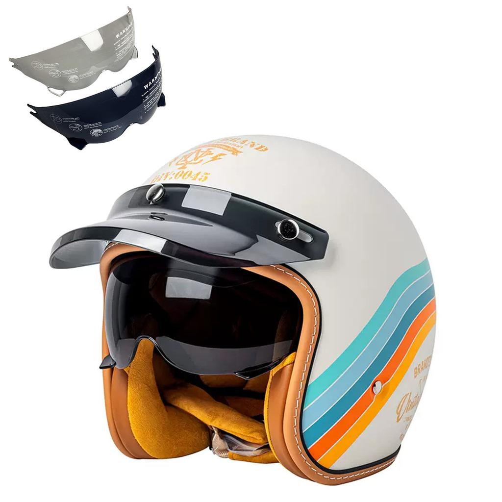 MT-5 Helmet Electric Vehicle Men's and Women's Half Helmets Built-in Goggles Cycling Helmets Four Seasons Battery Car Helmets