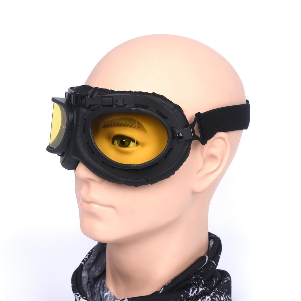 Black Sports Goggles Motorcycle Riding Protective Goggles Classic Vintage Helmet Glasses Windproof Sand