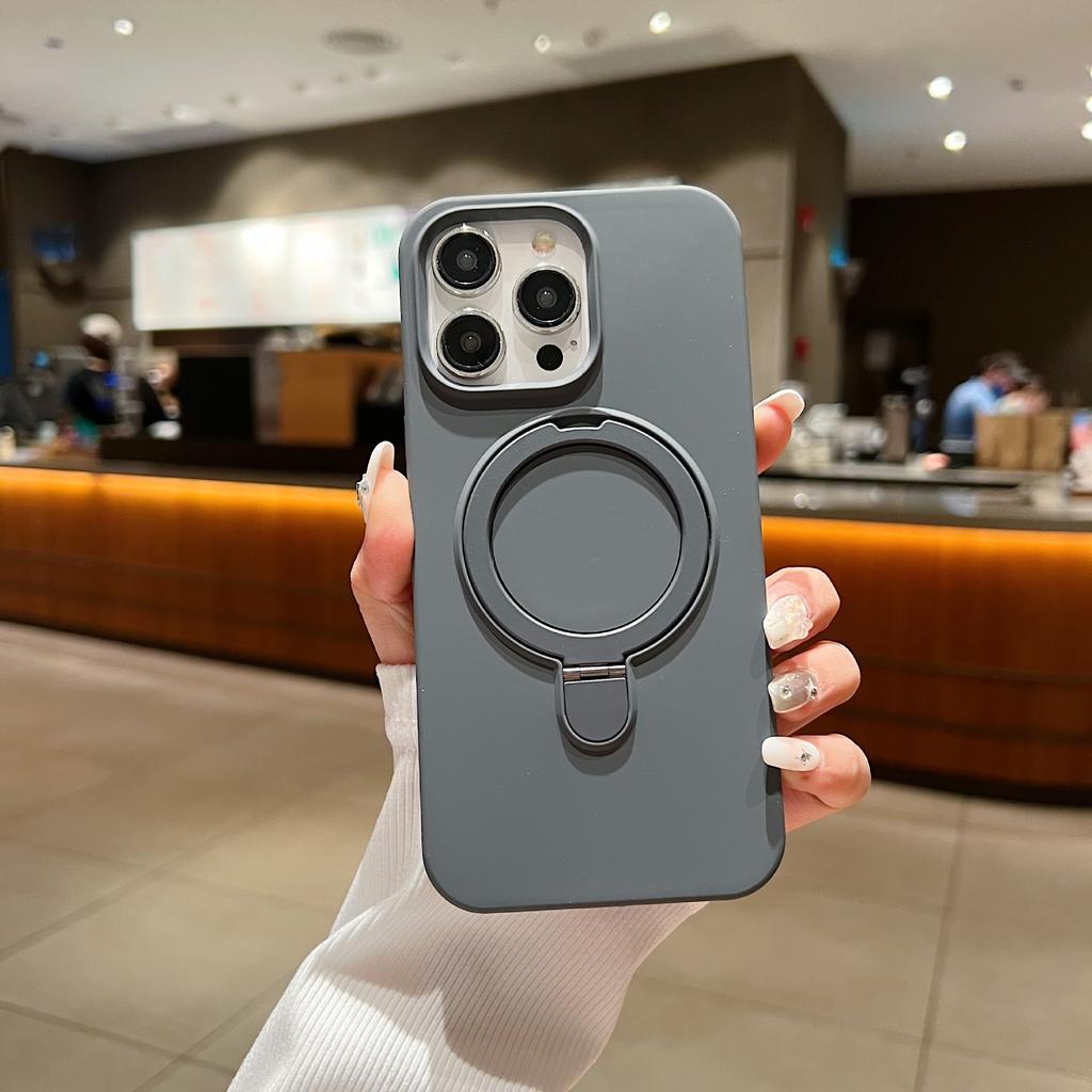 Applicable To Apple 16promax Mobile Phone Case Liquid Silicone Four-pack Magnetic Bracket IPhone 15 Protection Case