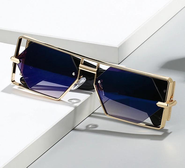 Double Bridges Sunglasses for Women Fashion Punk Square Gradient Sun Glasses Female Trending Eyewear UV400 Shades