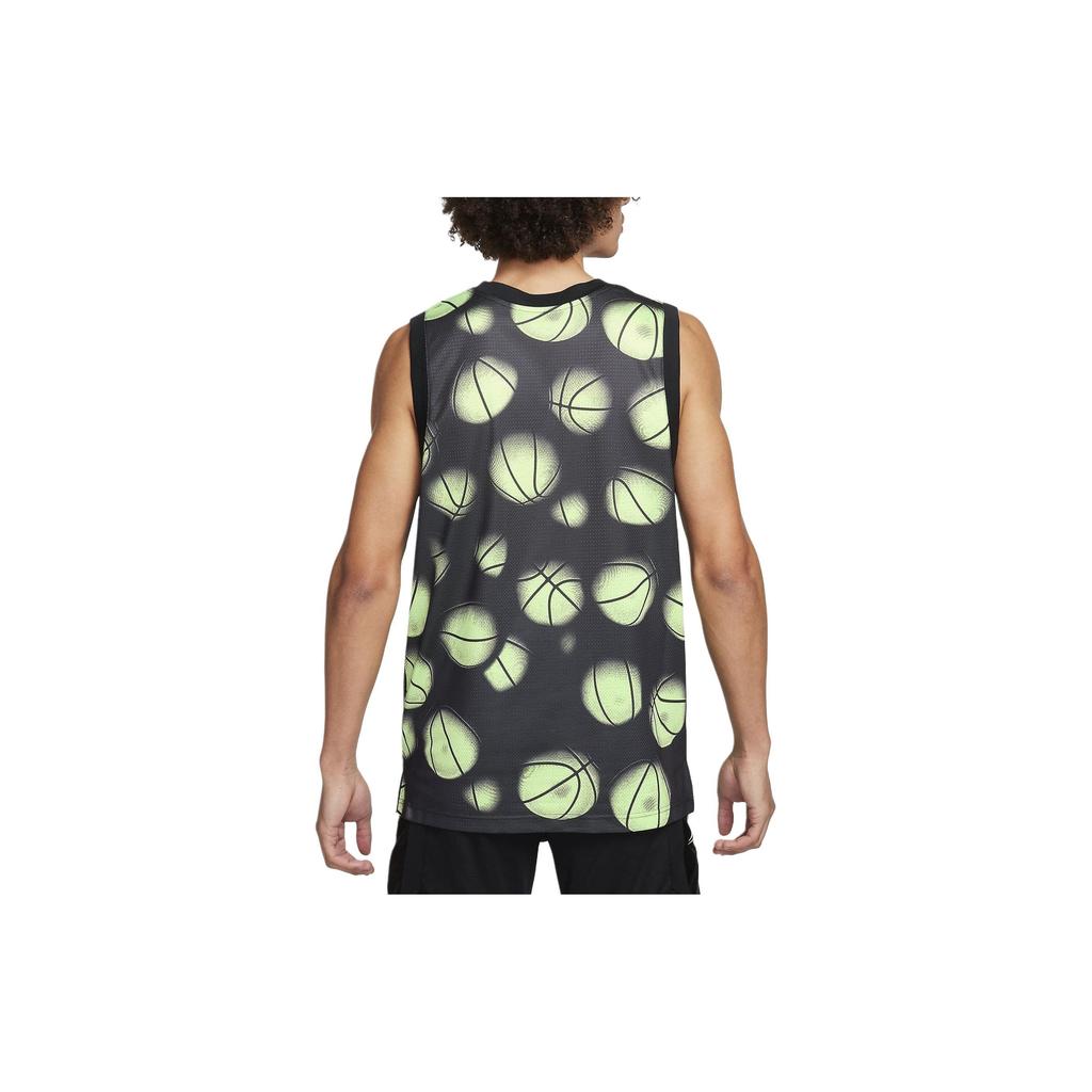 Nike Dri-Fit DNA Basketball Jersey All Over Print V-Neck Sleeveless Casual Basketball Vest Men Tops Lime FN2977-337