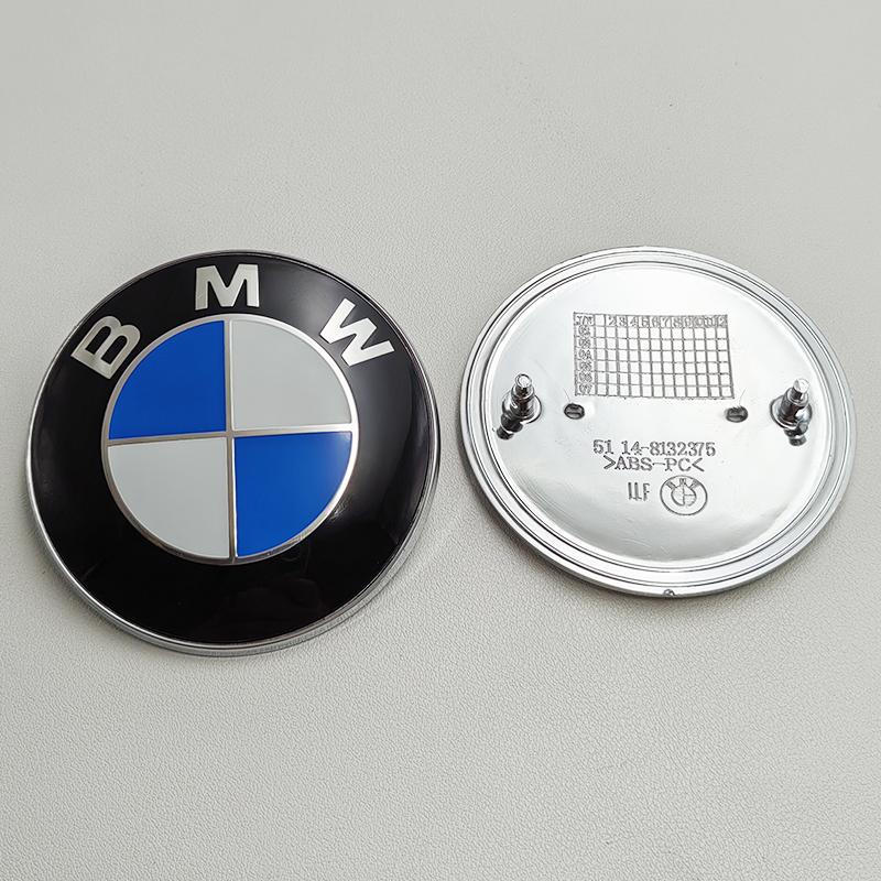 BERV3 82mm 74mm Car Front Hood Emblem Logo Rear Trunk Badge For BMW E90 E39 E46 E30 E36 E87 E60 E92 E92 M2 M3 M4 M5 Accessories