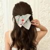 Korean Style Retro Plaid Button Square Scarf Hair Tie - Fashionable Accessory for Women