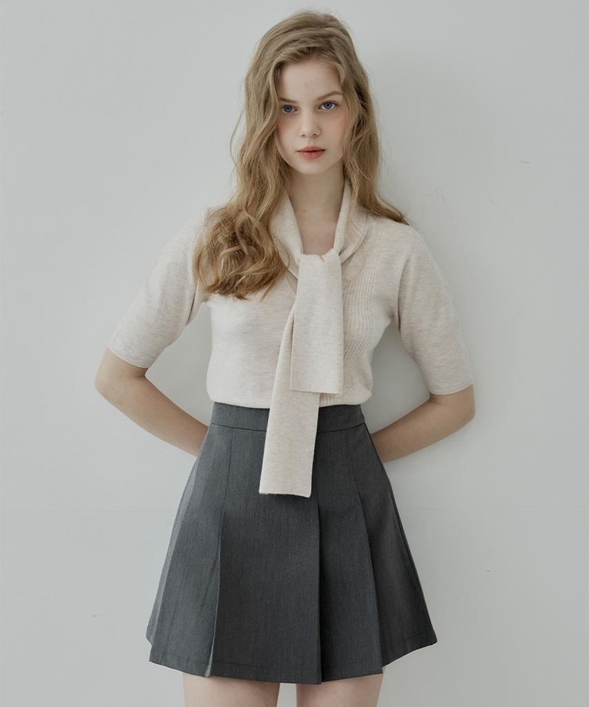 HYBERNAT Merino Wool Knit Top Pink Beige