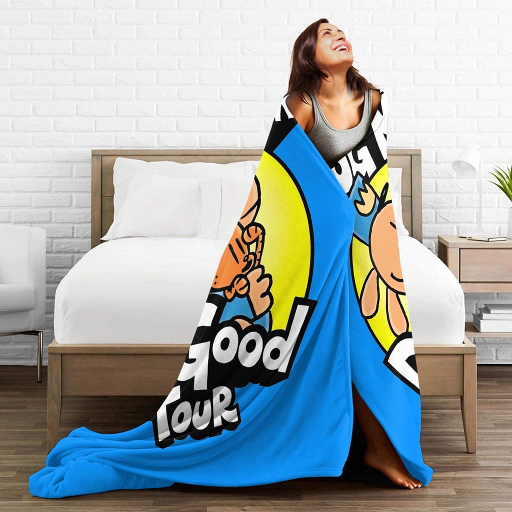 Dog Man Petey Cat Cartoon Blankets Wool Funny Warm Throw Blankets for Bedding Lounge Textile Decor