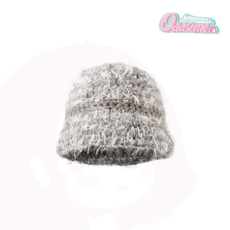 

Осенне-зимняя пушистая шапка-бини с большой головой, женская, с индивидуальностью, милая и крутая, нишевая вязаная шапка, мужская M（56-58cm）