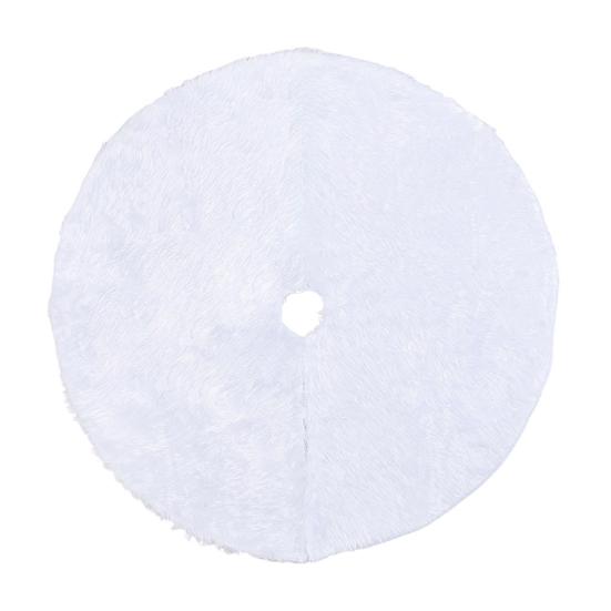 Christmas Tree Skirt 36/48/60 Inches White Christmas Tree Skirt Soft Fluffy Faux Fur Tree Skirt for Merry Christmas Party Supplies