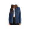 Levis Solid Color Button Square Neck Denim Long Sleeve Shirt Women shirts Blue 16786-0016
