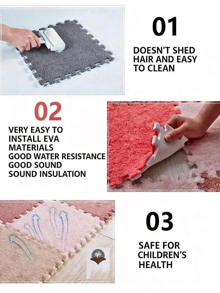 10Pcs Mat Baby Toys Plush Baby Play Mat EVA Foam Developing Mat Puzzle Kids Soft Floor Rug Game Crawling Playmat