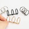 A6/A5 3-Hole Metal Loose-Leaf Binder Clips with Detachable Rings for Paper Binding