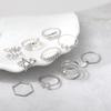 Combination Ring, Fashionable Love Leaf Five-Pointed Star Point Diamond Opening 10-Piece Set Ring Jewelry
