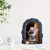 Cute Animal Wall Decor Christmas Mouse Break‑Through Decals 3D Hole Self‑Adhesive Removable PVC Art Stickers DIY for Living Room Entryway