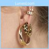 Rhinestone Alloy Chic Clip Earrings Modern Geometric Style Jewelry Ear