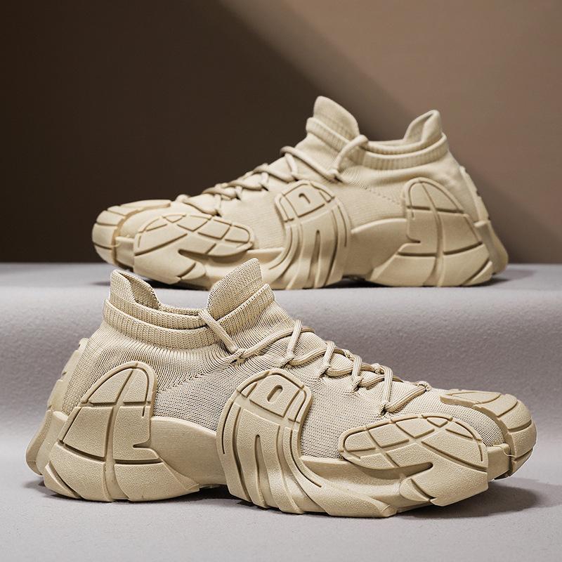 Men's Shoes Daddy Shoes Flying Weaving Mesh Versatile Casual Shoes Breathable Single Shoes Platform Sneakers Flying Weaving Octopus Shoes