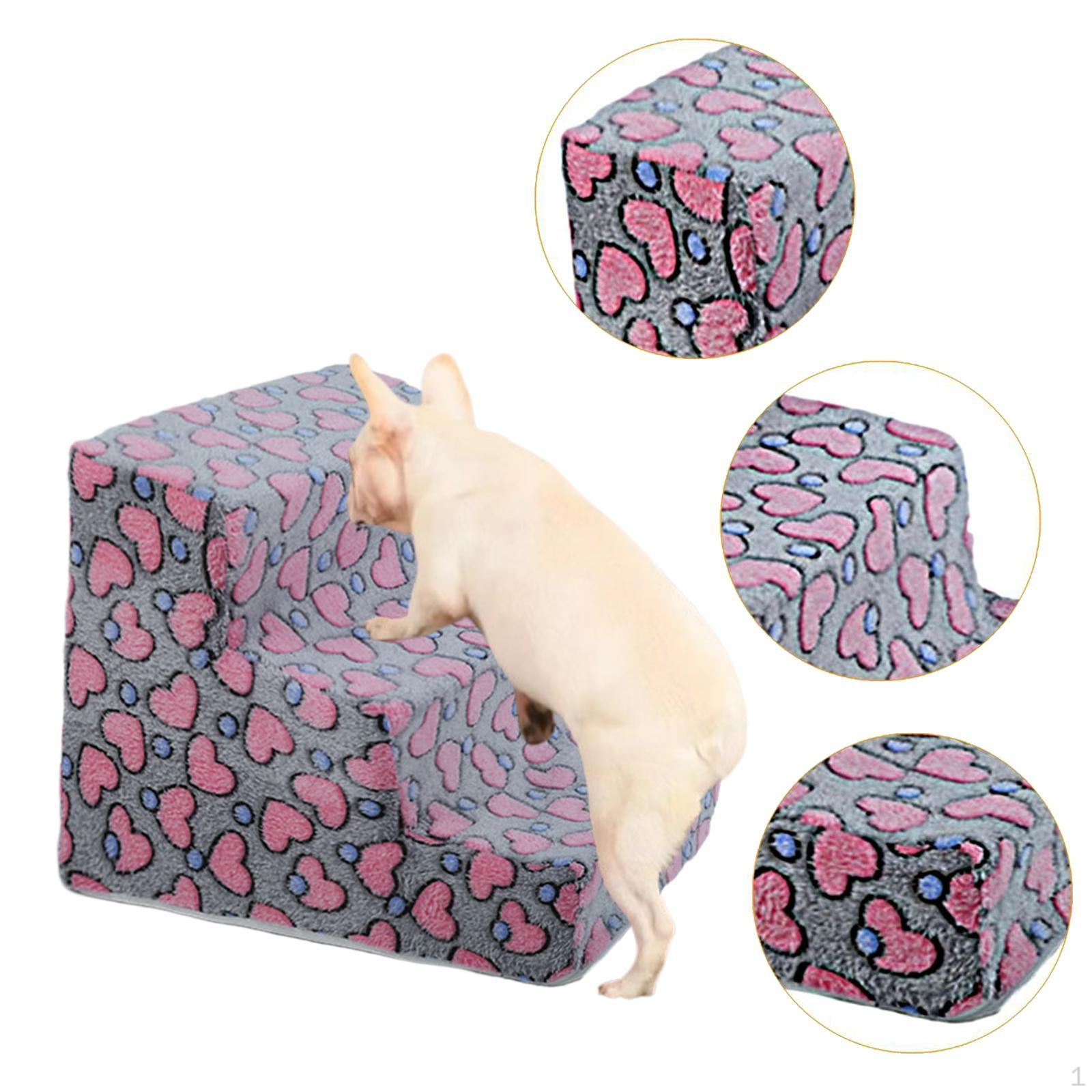 

Dog Stair Ramp Anti Slip Bottom for High Bed Ladder Pet Steps with Removable Washable Cover small 3 layer