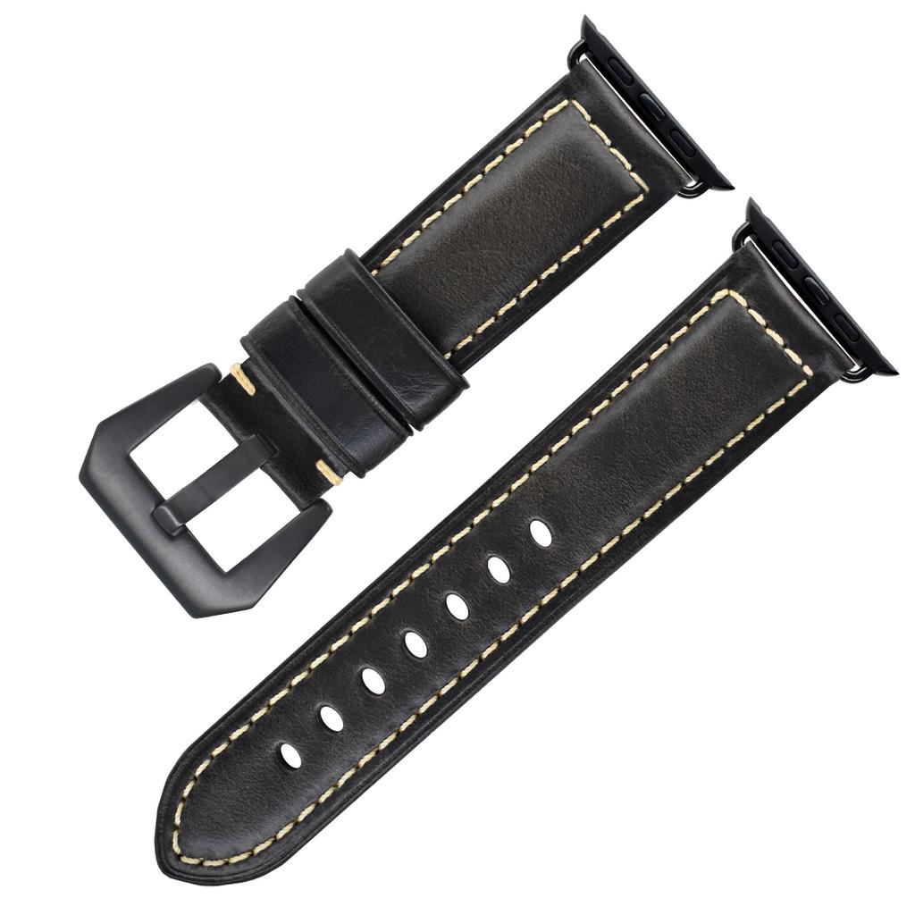 First Layer Real Cowhide Retro Leather Watch Strap Replacement for Apple Watch Series 1 2 3 4 5 7 8 9 SE Smart Watch Accessory