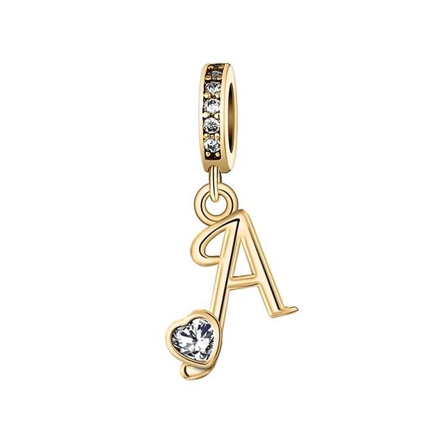 New Metal Rose Gold Light Two Tone 26 Letter English Pendant Charm Fit Ideal for Bracelets Necklaces Make your own Accessory Accessories Elegant