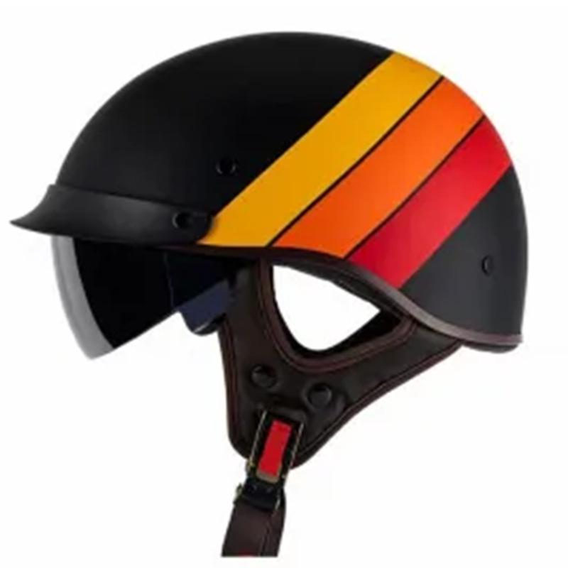Helmet Men's Motorcycle Pedal Half Helmet Four Seasons Universal Lenses Transparent Women's Helmet Electric Vehicle Riding