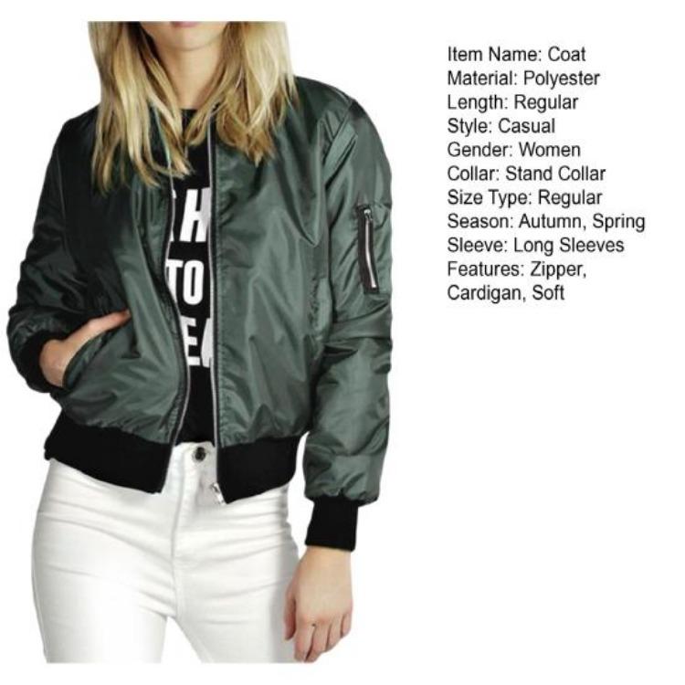 Women's Basic Jackets - Warm Zipper Coat Women Fall Jacket with Pockets Daily Wear Zip Up
