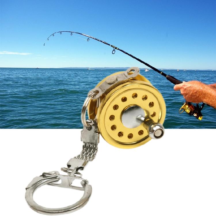 Mini Aluminum Alloy Reel Keychain Bag Pendant Outdoor Small Fishing Tackle Gift