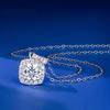 S925 Sterling Silver Moissanite Necklace Pendant Girls Fashion Versatile Round Bag Clavicle Chain