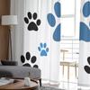 Cartoon Pet Paw Footprint Tulle Curtains For Living Room Bedroom Decoration Chiffon Sheer Voile Kitchen Window Curtain Drapes