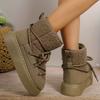 Big Size Thick Bottom Cross Strap Snow Boots 2025 Fall and Winter New Thickened Mid-calf But Not Knee Warm Women's Boots