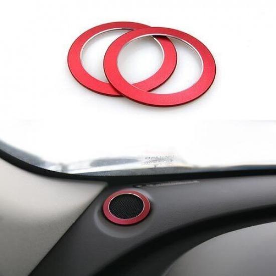 For Jaguar F-pace Dashboard L&R Speaker Sound Ring 2017-2023 Red Aluminum Alloy